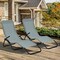 2-Pack Light Green Rocking Chaise Lounge Steel Fabric Outdoor Patio Chair 330lbs